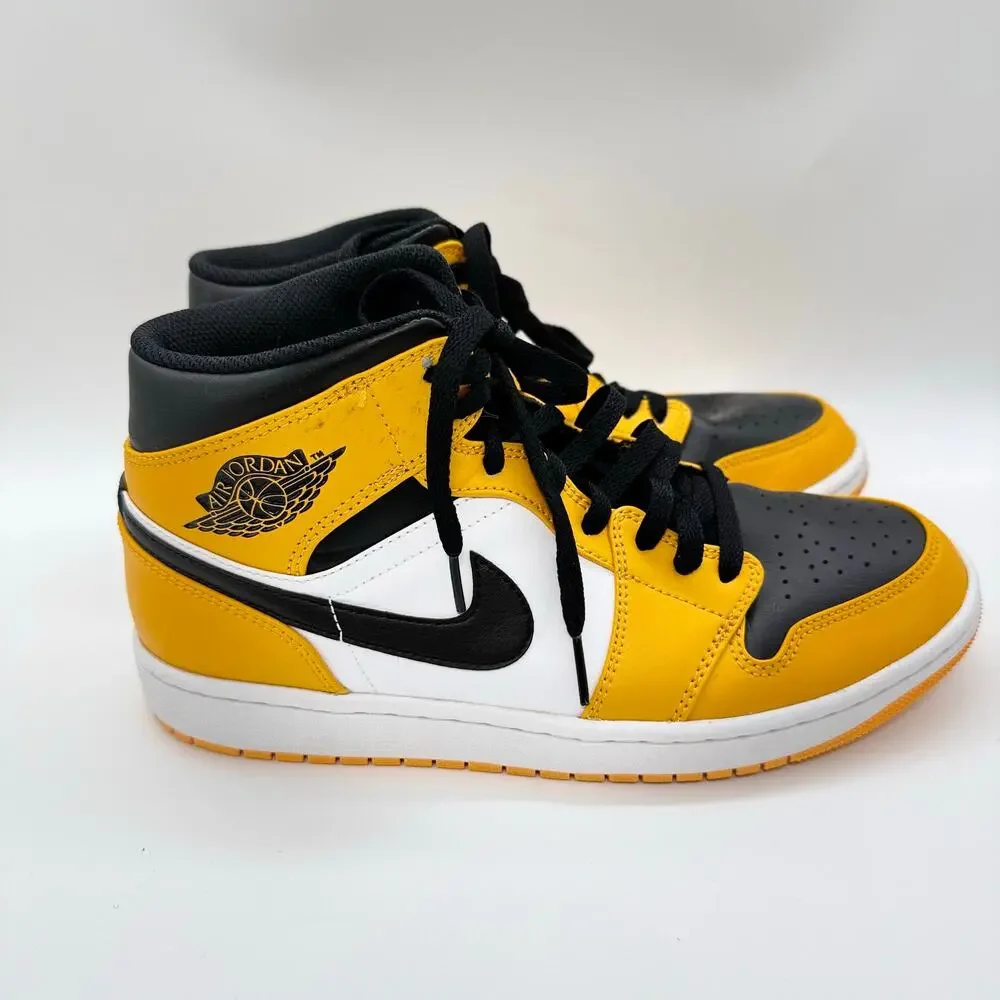 Jordan Sz 9 Men Air Jordan 1 Mid Yellow Toe Taxi (554724-701)